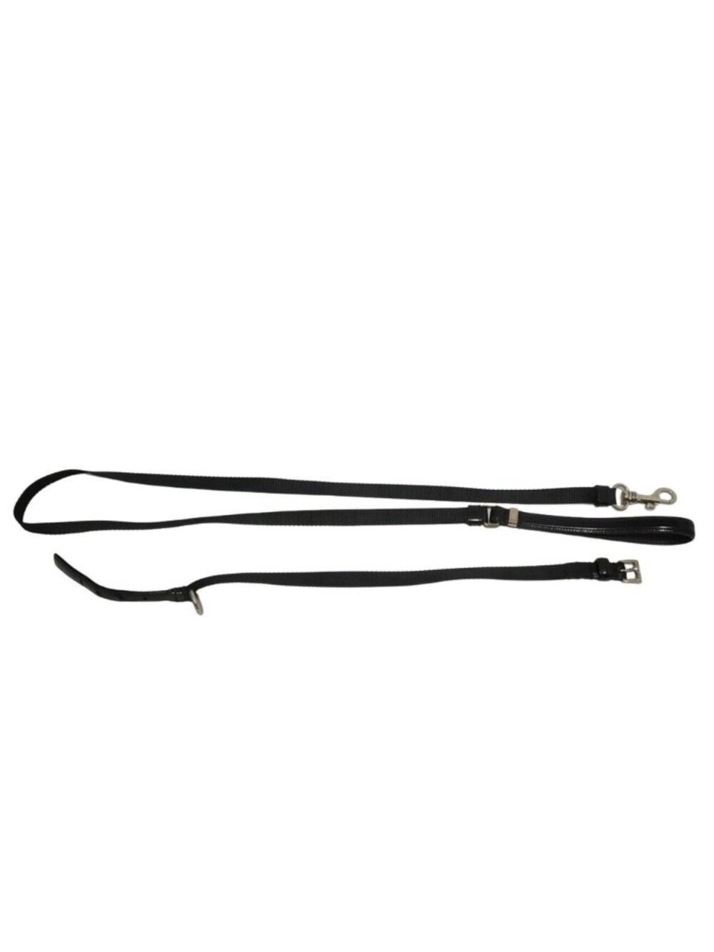 Prada Tall Collar Black Canvas Leather Belt